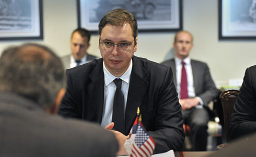 Aleksandar Vucic, her på besøg i Pentagon i 2012  Foto: Leon E. Panetta