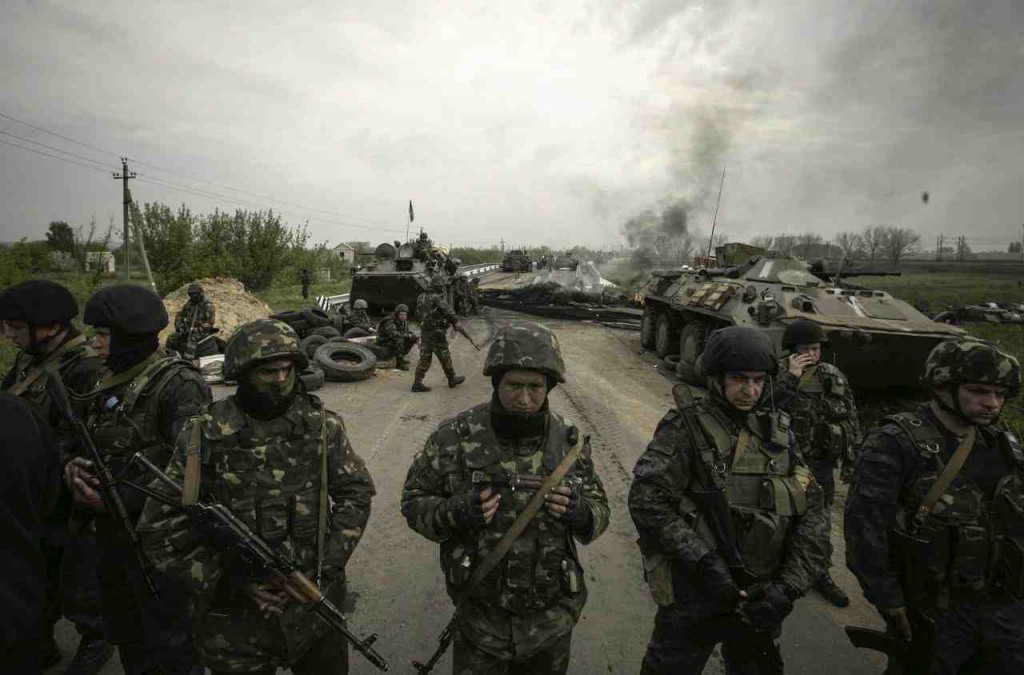 Det ukrainske militær ved Slavjansk  Foto: Det ukrainske Forsvarsministerium