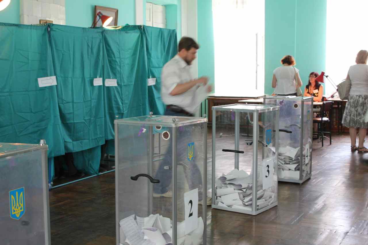Et valgsted i Kharkiv ved det seneste præsidentvalg  Foto: Ota Tiefenböck