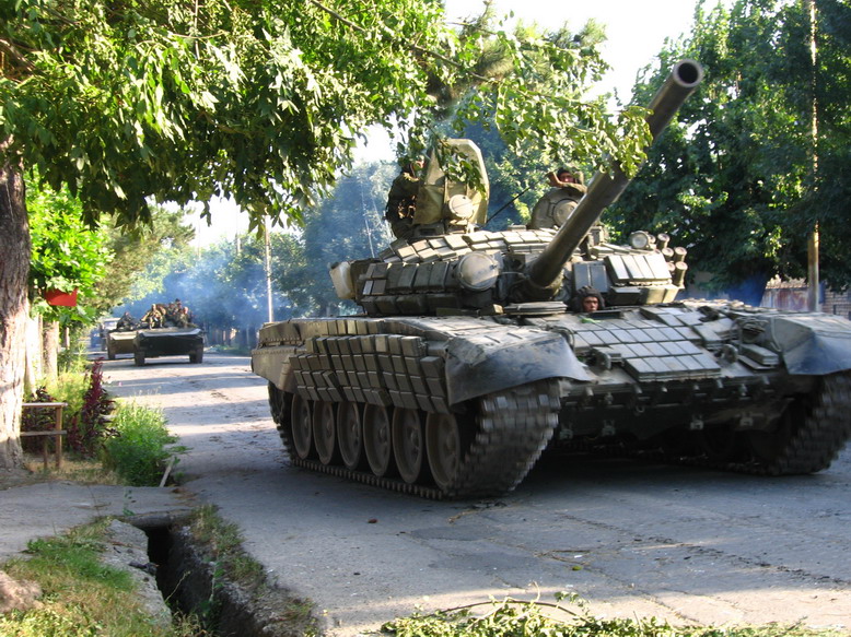 Russiske tanks i Sydossetien i 2008  Foto:Yana Amelina
