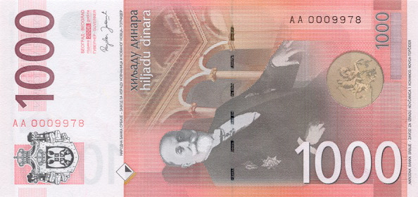 !000 dinar seddel  Foto: PD-Serbiagov