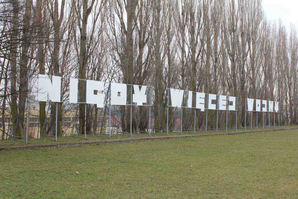 Aldrig mere krig, står på Westerplatte  Foto: Ota Tiefenböck