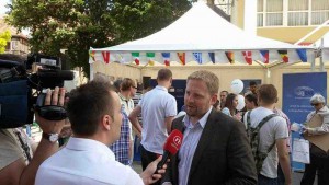 Vit Jedlicka under interview i kroatisk tv  Foto: Liberland