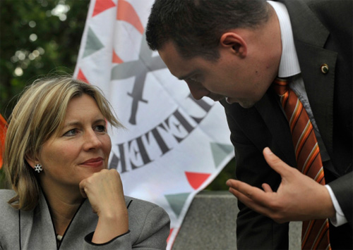 Gabor Vona og EU`parlamentariker for Jobbik Krisztina Morvai Foto: Kovács László