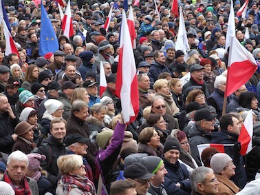 En demonstration i Warszawa i maj. Foto: Kod