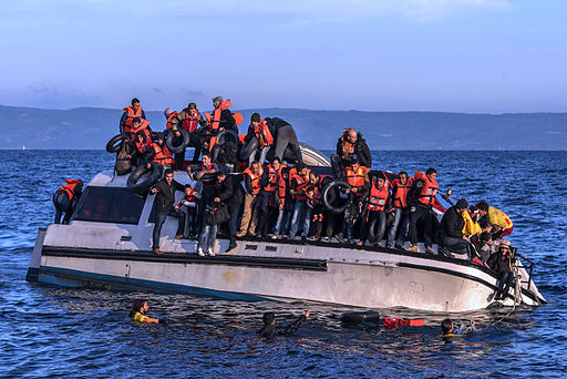Migranter her på vej fra Tyrkiet til Lesbos Foto: Ggia