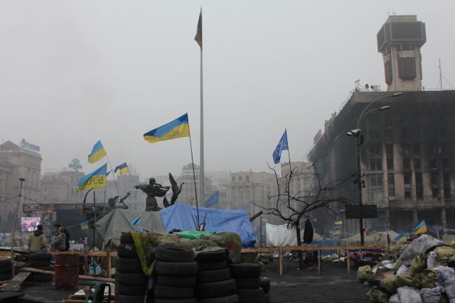 Maidan i Kijev i marts 2014 Foto: Ota Tiefenböck