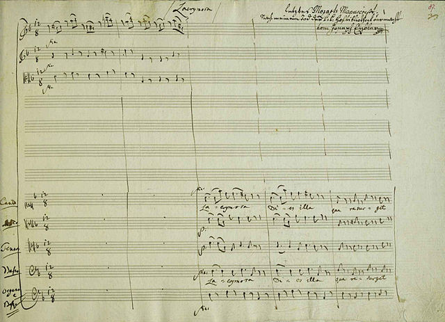 Mozarts manuskript, her Requiem Foto: Austrian Nationa Library