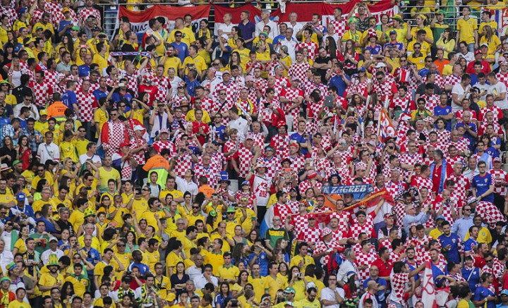 Kroatiske fans under VM i Brasilien i 2014. Foto: copa2014.gov.br