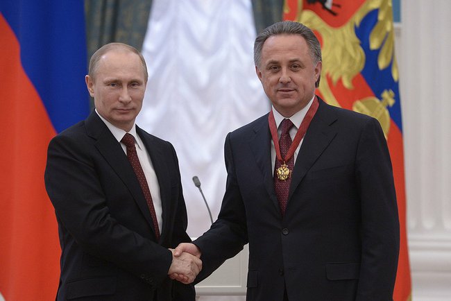 Vladimir Putin og Vitaly Mutko. Foto: Kremlin.ru