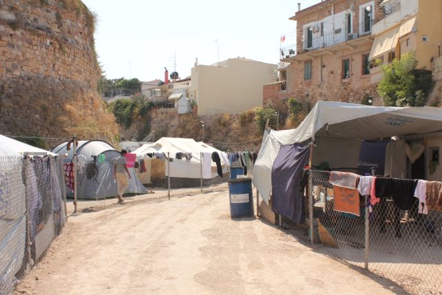 En flygtningelejr på den græske ø Chios Foto: Ota Tiefenböck