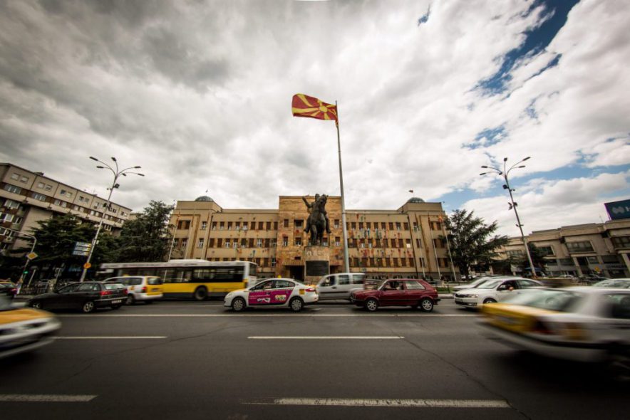 Makedoniens parlament i hovedstaden Skopje Foto: Jens Panduro